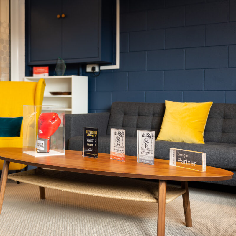 Seating area in meeting room