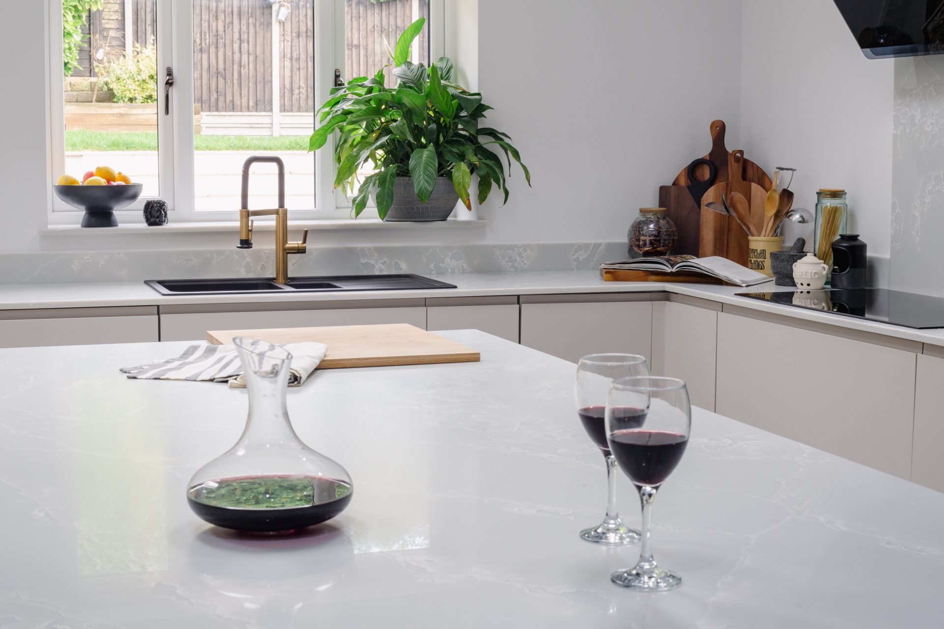 Kitchen View with wine